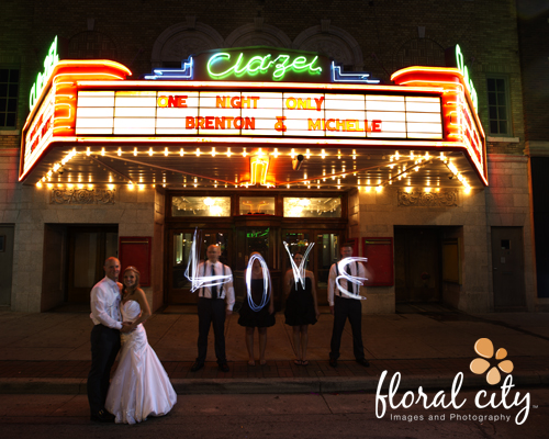 Michelle and Brenton at the Clazel love lights photography